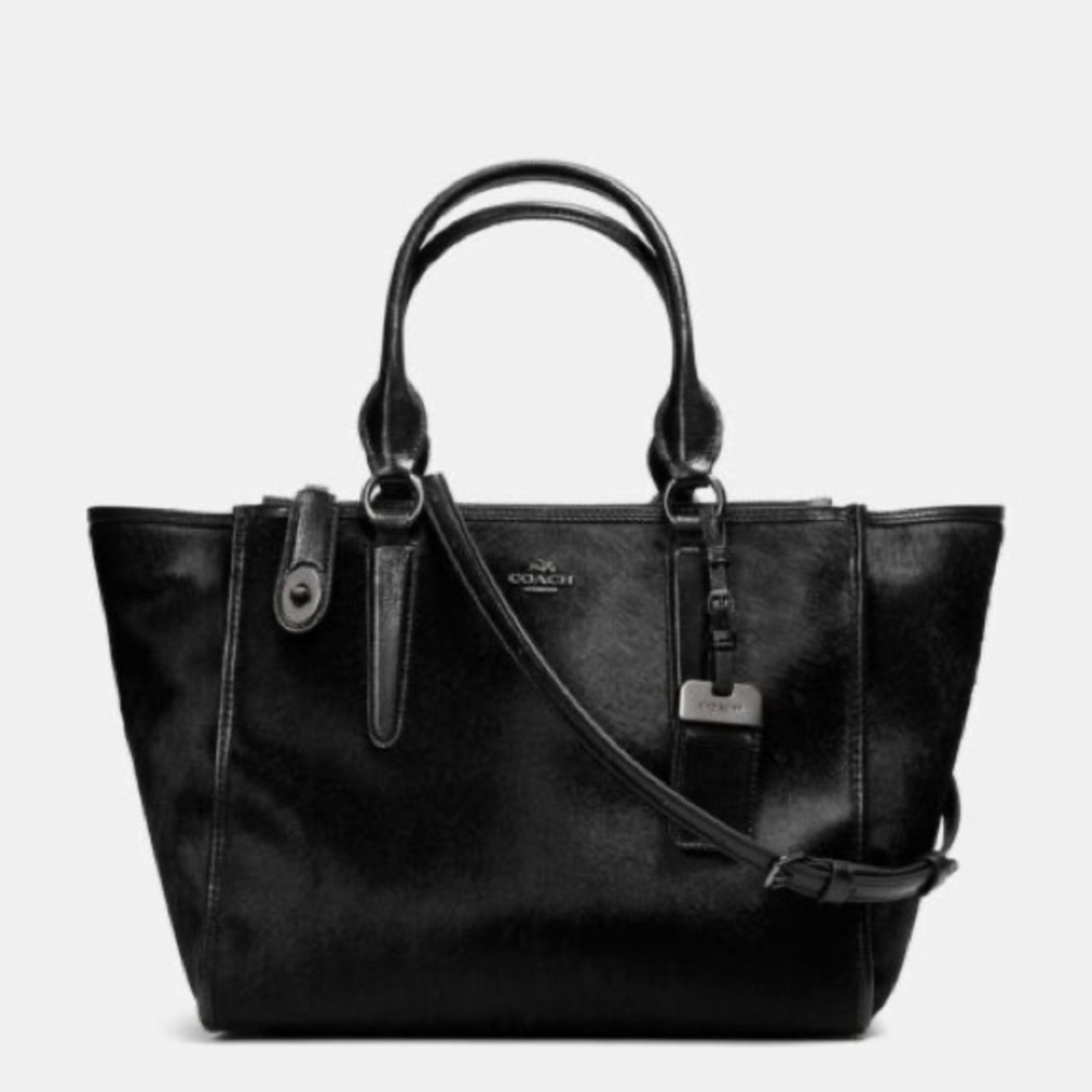 COACH Crosby Black Hair Calf Handbag Crossbody Satchel New w/ Tags MSRP $895